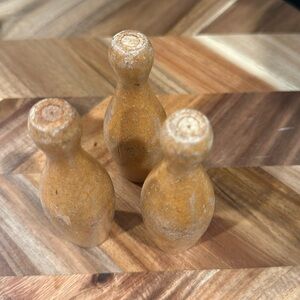 3 bundle set Wooden Miniature vintage bowling pins